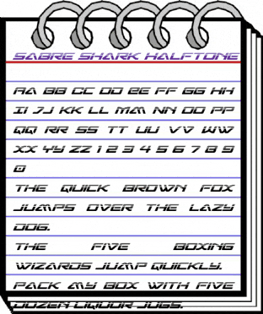 Sabre Shark Halftone Regular animated font preview