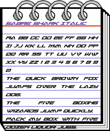 Sabre Shark Italic Italic animated font preview Sabre Shark Italic Italic animated font preview