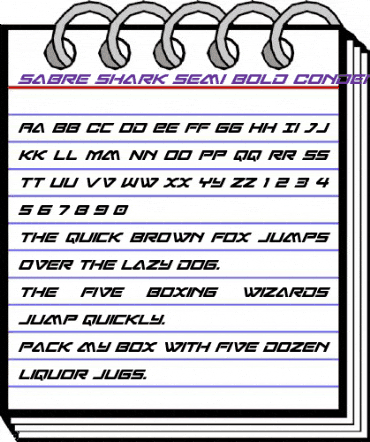 Sabre Shark Semi-Bold Condensed Semi-Bold Condensed animated font preview