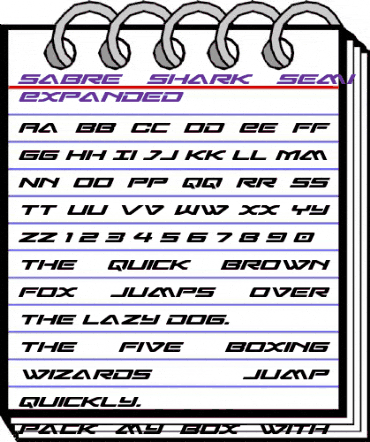 Sabre Shark Semi-Bold Expanded Semi-Bold Expanded animated font preview