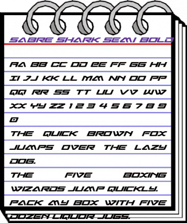 Sabre Shark Semi-Bold Semi-Bold animated font preview