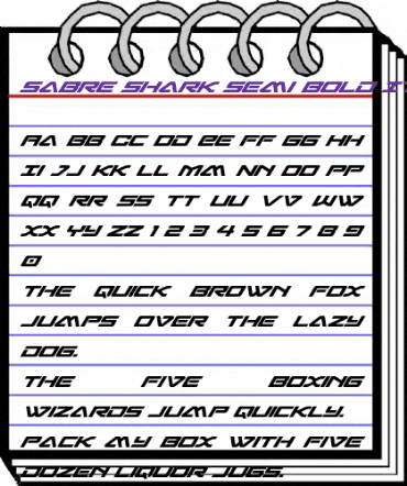Sabre Shark Semi-Bold Italic Semi-Bold Italic animated font preview