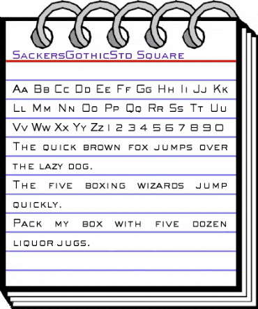 Sackers Gothic Std Square animated font preview
