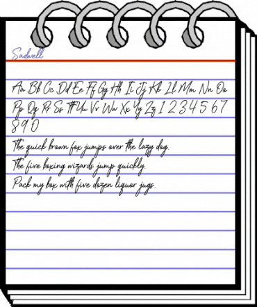 Sadwell Regular animated font preview