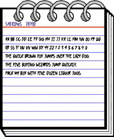 SAEROWS  DEMO Regular animated font preview