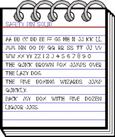 Safety Pin Solid Regular animated font preview
