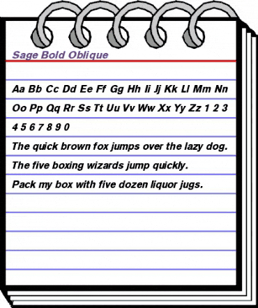 Sage Bold Oblique animated font preview Sage Bold Oblique animated font preview