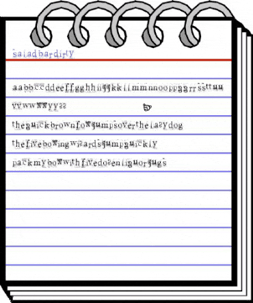 Saladbar Dirty animated font preview