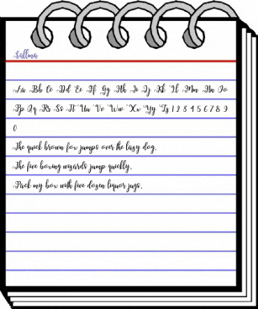 Sallma Regular animated font preview