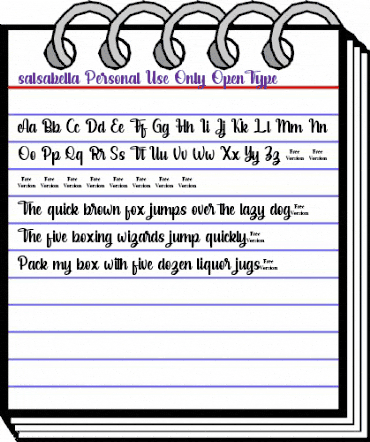salsabella Personal Use Only Regular animated font preview
