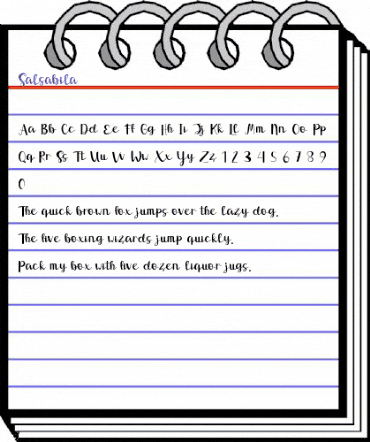 Salsabila Regular animated font preview