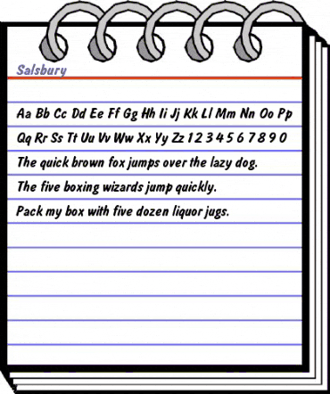 Salsbury Regular animated font preview
