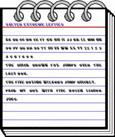 Salter Extreme Lefties Regular animated font preview Salter Extreme Lefties Regular animated font preview