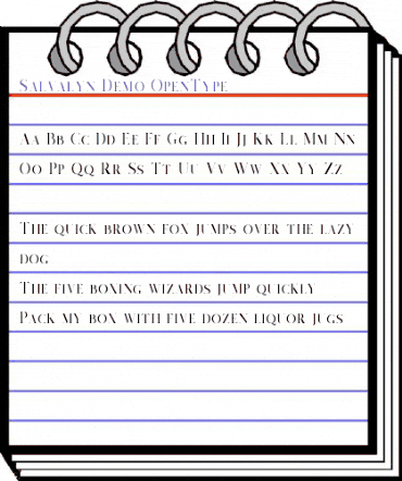 Salvalyn Regular animated font preview