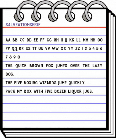 Salveation Serif Regular animated font preview