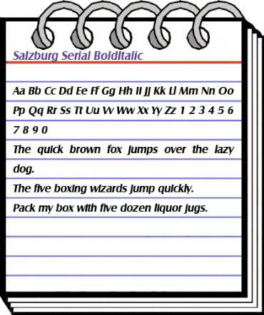 Salzburg-Serial BoldItalic animated font preview