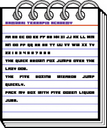 Samurai Terrapin Academy Regular animated font preview