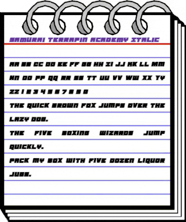 Samurai Terrapin Academy Italic Italic animated font preview