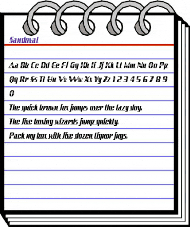 Sandoval Regular animated font preview