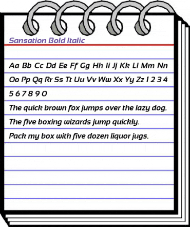 Sansation Bold Italic animated font preview Sansation Bold Italic animated font preview