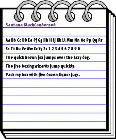 Santana-BlackCondensed Regular animated font preview