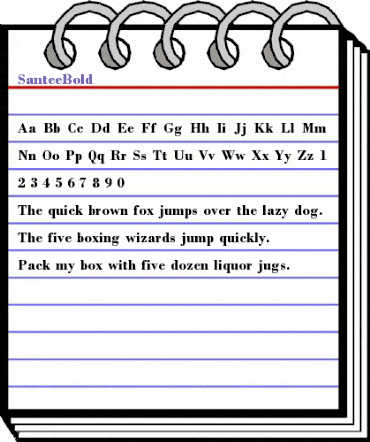 SanteeBold Normal animated font preview