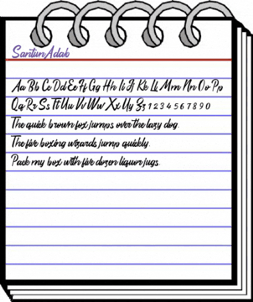 Santun Adab Regular animated font preview