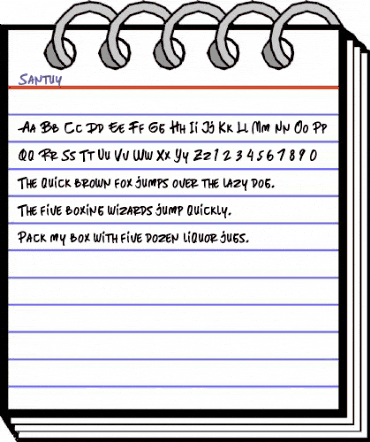 Santuy Regular animated font preview