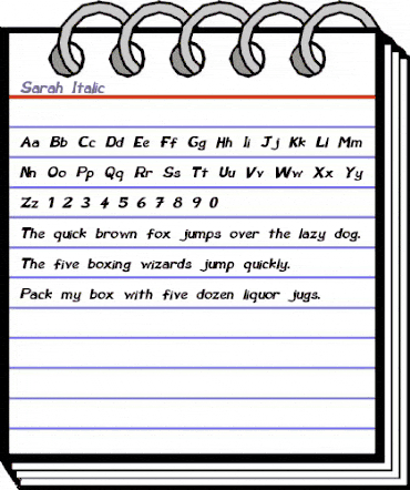 Sarah Italic animated font preview Sarah Italic animated font preview