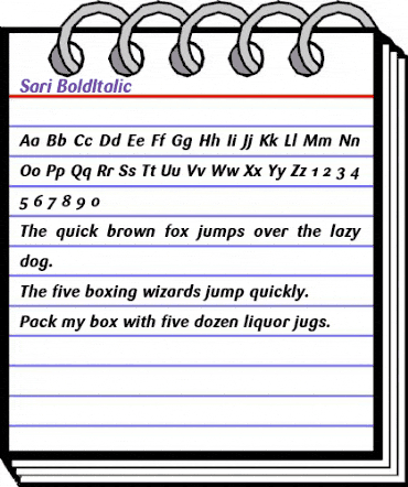 Sari Bold Italic animated font preview Sari Bold Italic animated font preview