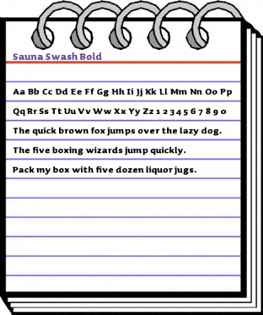 Sauna Swash Bold animated font preview
