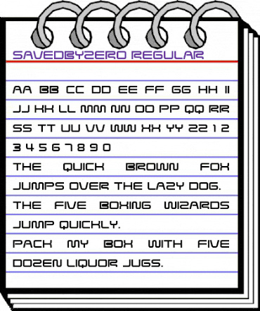 Saved By Zero Regular animated font preview Saved By Zero Regular animated font preview