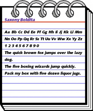 Saxony-BoldIta Regular animated font preview