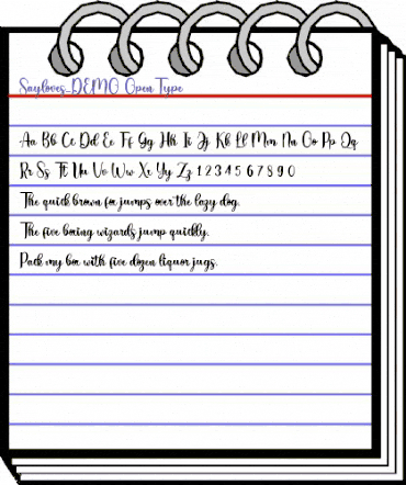 Sayloves_DEMO Regular animated font preview