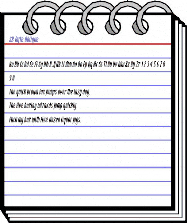 SB Byte Oblique animated font preview