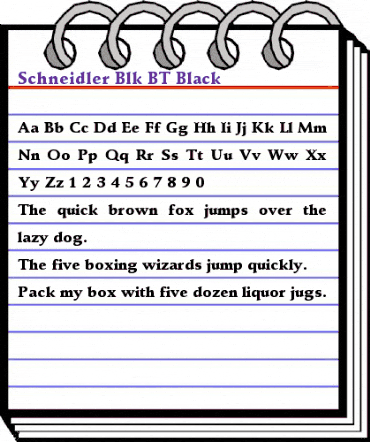Schneidler Blk BT Black animated font preview Schneidler Blk BT Black animated font preview