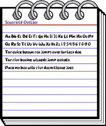 Schofield Outline animated font preview