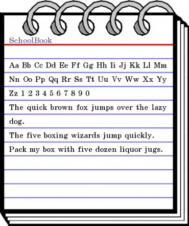 SchoolBook Regular animated font preview