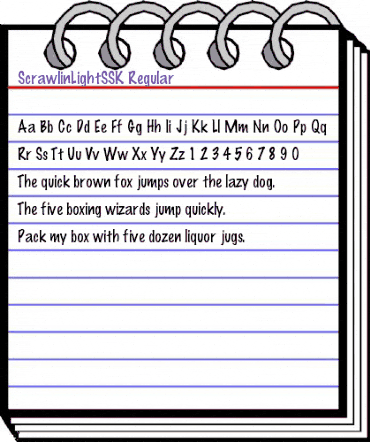 ScrawlinLightSSK Regular animated font preview