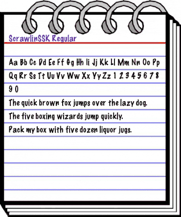 ScrawlinSSK Regular animated font preview