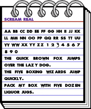 Scream Real Regular animated font preview Scream Real Regular animated font preview