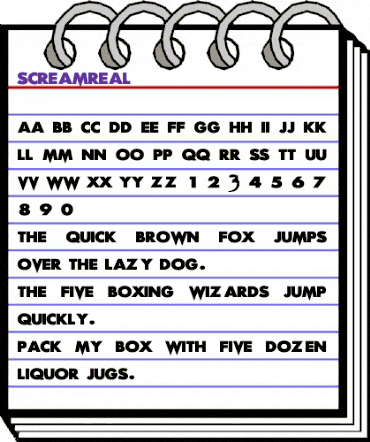 Scream Real Regular animated font preview