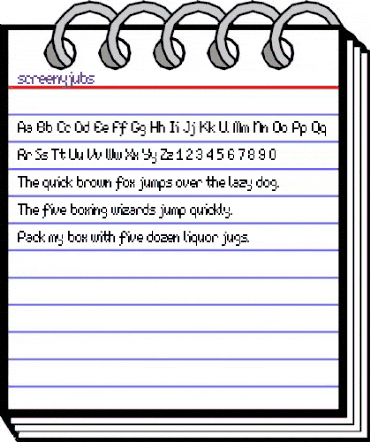 screenyjubs Regular animated font preview screenyjubs Regular animated font preview