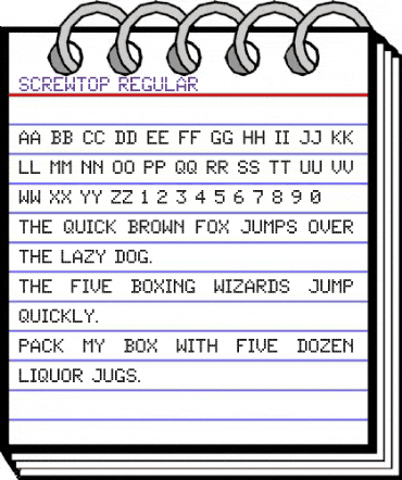 Screwtop Regular Regular animated font preview Screwtop Regular Regular animated font preview