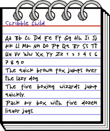 Scribble Child Regular animated font preview