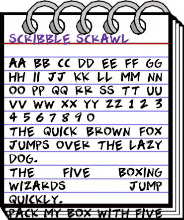Scribble Scrawl Regular animated font preview