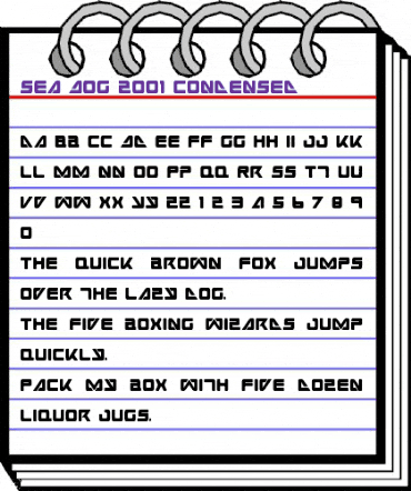 Sea Dog 2001 Condensed Condensed animated font preview Sea Dog 2001 Condensed Condensed animated font preview