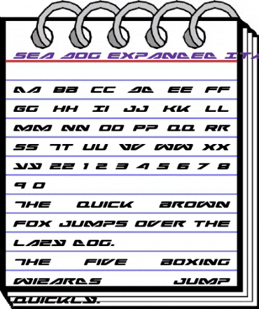 Sea-Dog Expanded Italic Expanded Italic animated font preview Sea-Dog Expanded Italic Expanded Italic animated font preview