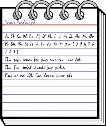 Sean's writing Regular animated font preview