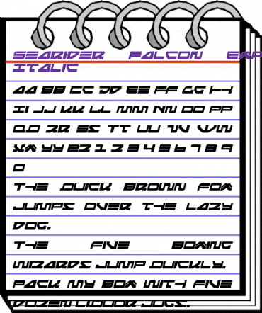 Searider Falcon Expanded Italic Expanded Italic animated font preview Searider Falcon Expanded Italic Expanded Italic animated font preview